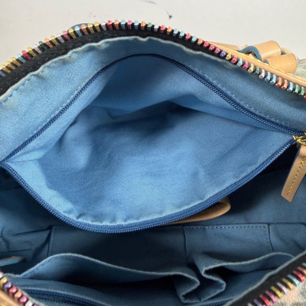 Dooney & Bourke Vintage Multicolored Stars Barrel Shoulder Bag Rainbow Zipper - Picture 16 of 16